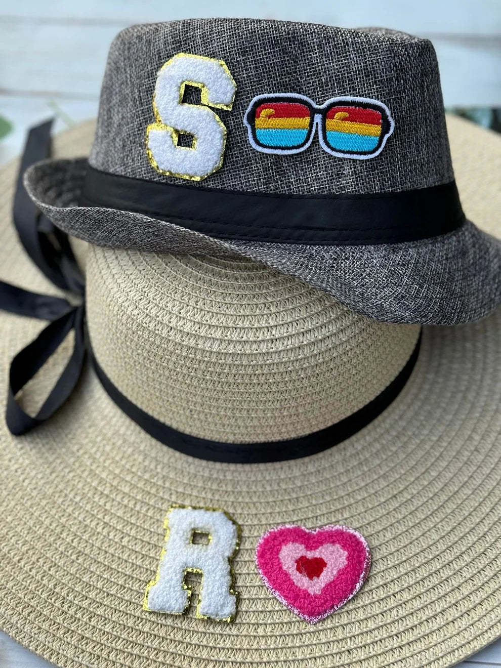 Personalized Monogram Vacation Hats – Custom Name & Motif Caps for Men & Women (Pack of 2)