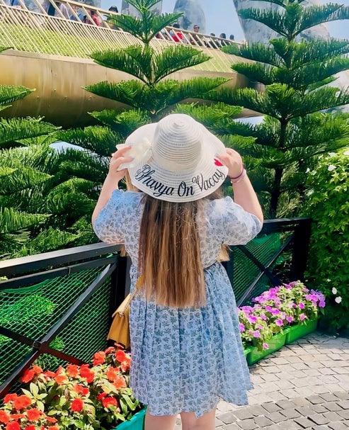 Women’s Personalised Straw Beach Hat