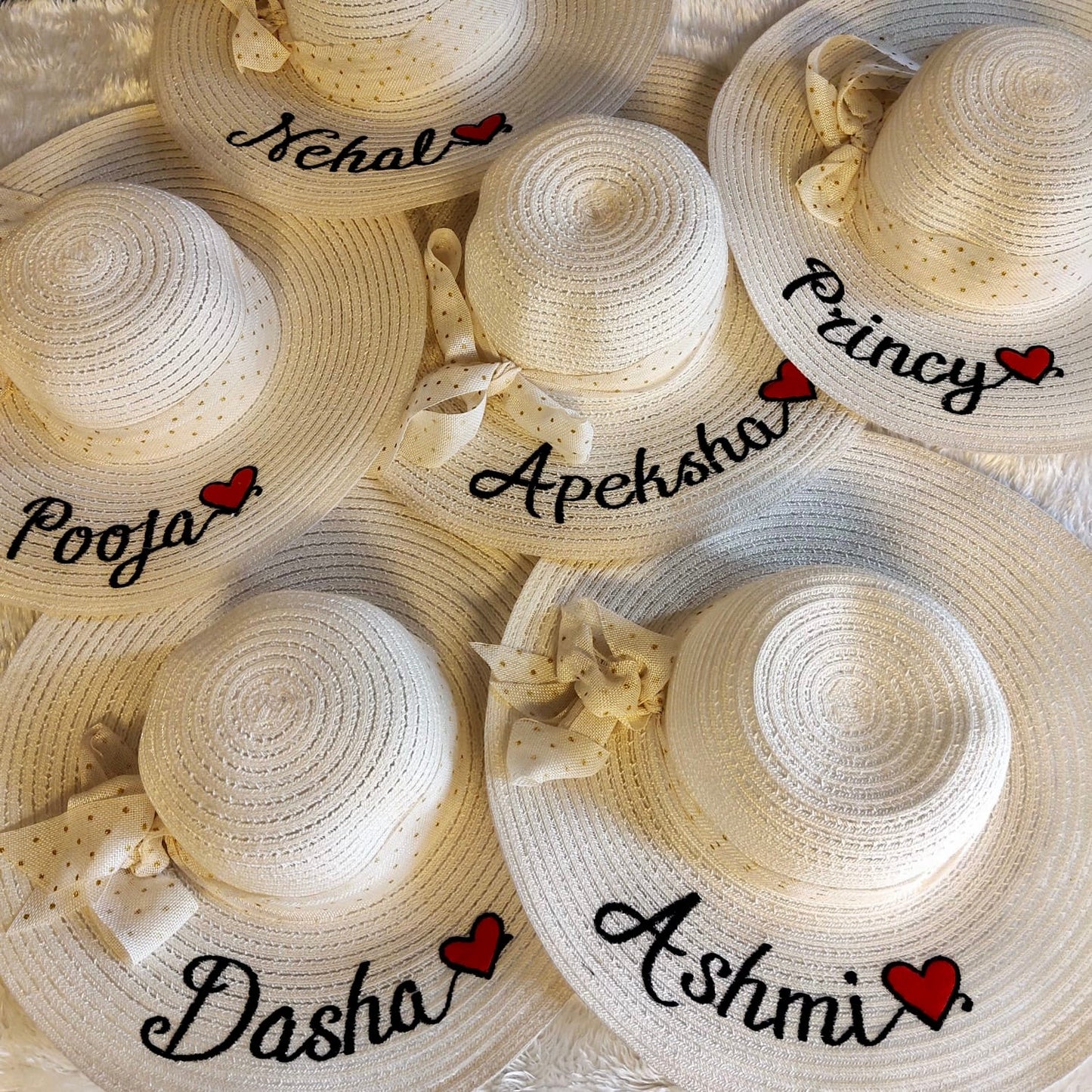 Women’s Personalised Straw Beach Hat