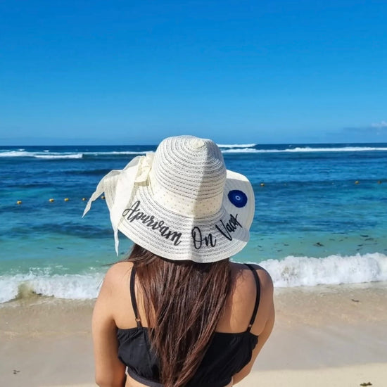 Women’s Personalised Straw Beach Hat