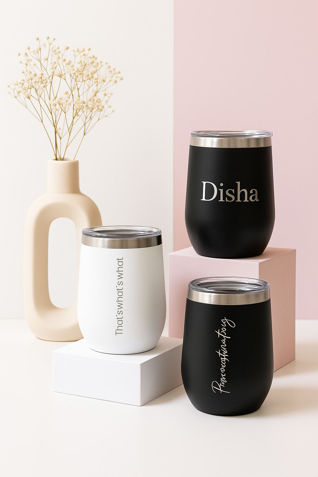 Sippa Tumbler (400ml) Black/White