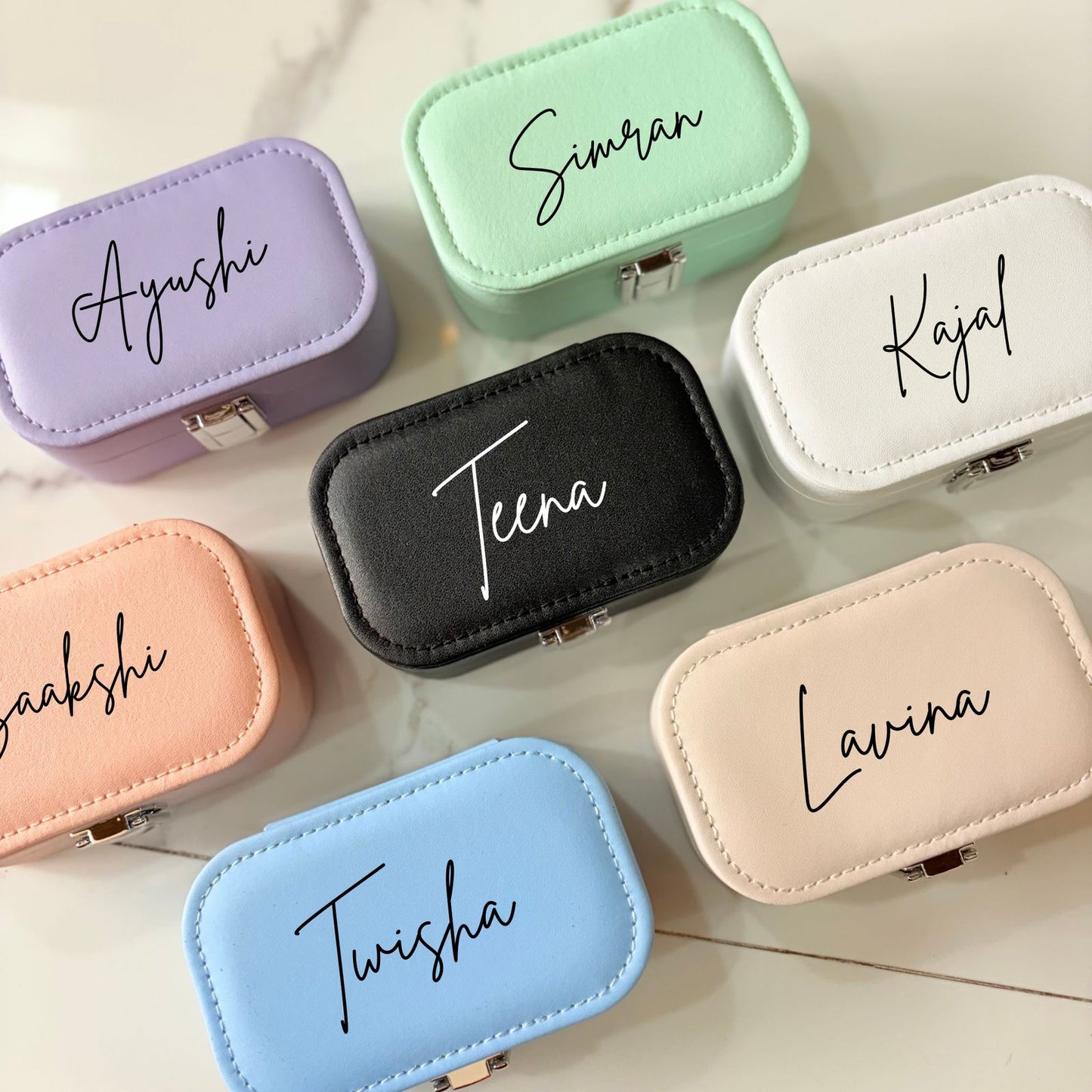 Personalised Minimo jewellery Box Organizer for Travel Storage Case for Rings Earrings and Pendants