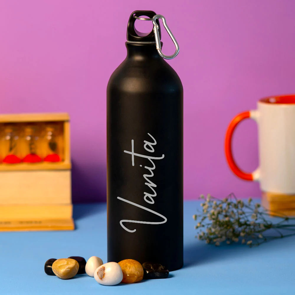 Black Stainless Sipper Water Bottle | Black (750ml)