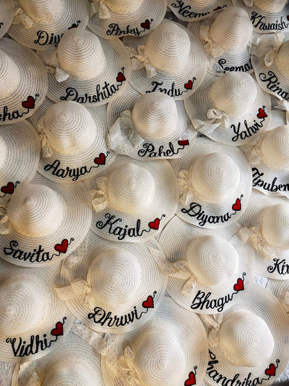 Women’s Personalised Straw Beach Hat