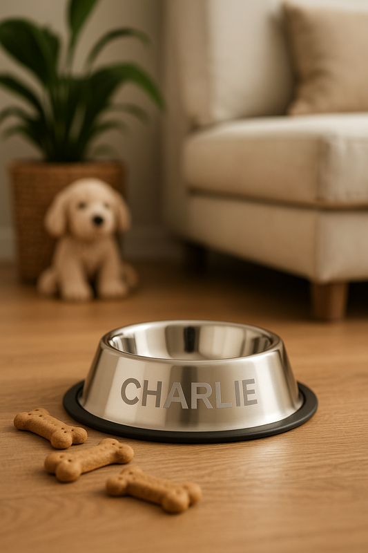 Personalised Stainless Steel Dog Cat Food Feeding Bowl 2500ml