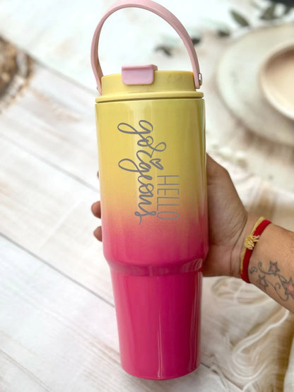 Personalized Sassy Stainless Steel Dual-Shaded Tumbler with Handle (900ml)