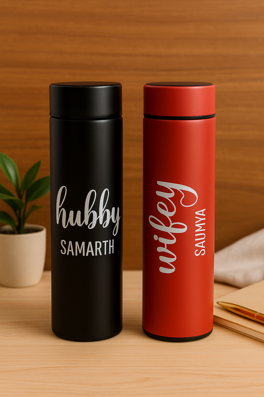 Personalised Temperature Bottle (500 ML) Black