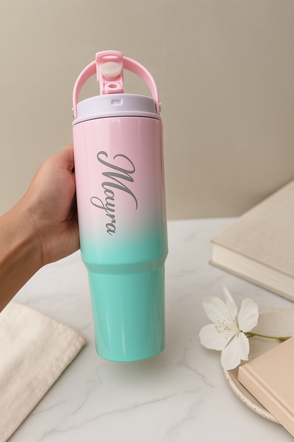 Personalized Sassy Stainless Steel Dual-Shaded Tumbler with Handle (900ml)