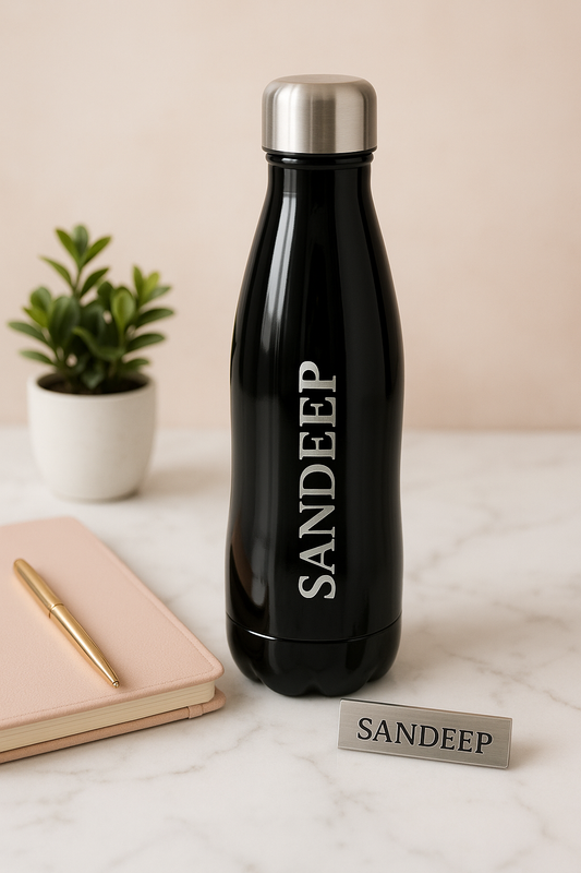 Retro Black Water Bottle (1 Liter)