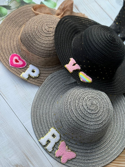 Personalized Monogram Wide-Brimmed Women's Summer Hats | Adult size