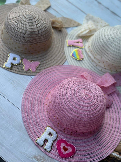 Personalized Monogram Wide-Brimmed Women's Summer Hats | Adult size